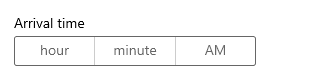 A time picker with no time selected.