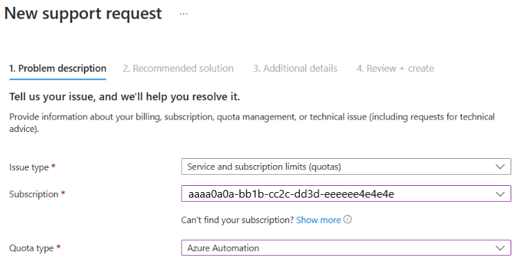 Screenshot showing how to check the current quota.