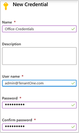 Create new credential