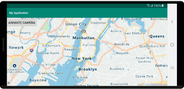 Map animating the camera from New York to Seattle