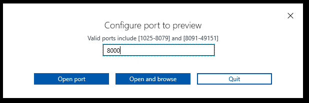 Configure port