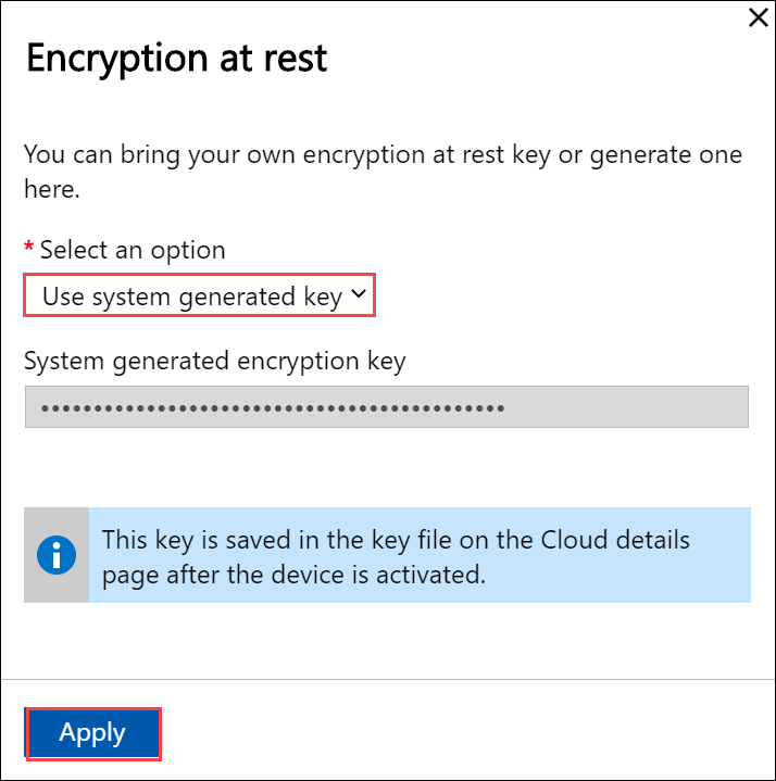 Local web UI "Encryption at rest" page 3