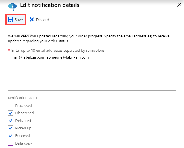 Edit notification details dialog box