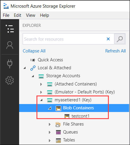 View blob containers