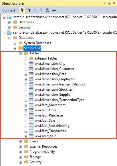 View loaded tables