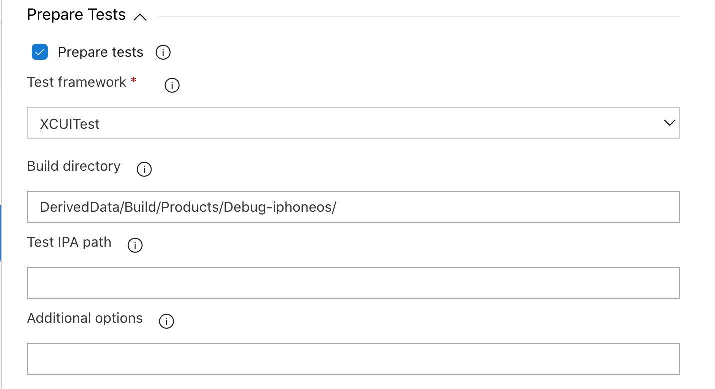 Prepare test section for the XCUITest framework