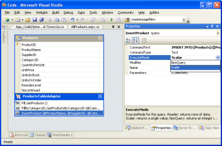 Change the ExecuteMode Property to Scalar