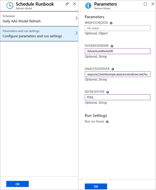 Configure parameters