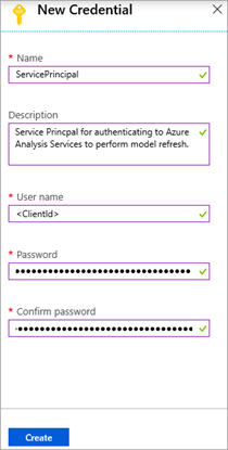 Create credential