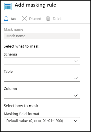 Screenshot that shows the Add Masking Rule configuration page.