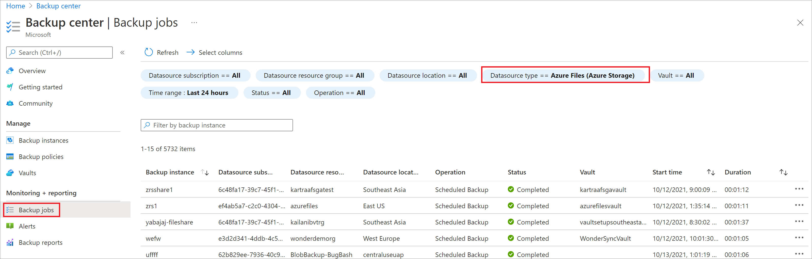 Screenshot shows how to select Backup Jobs.