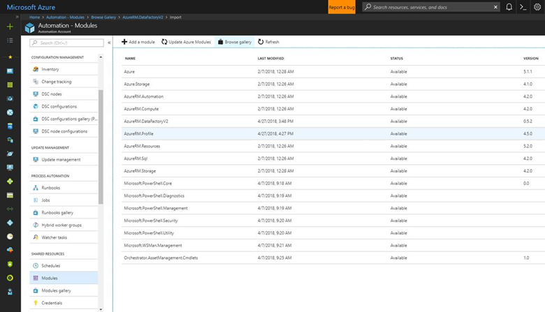 Screenshot that shows verification that the profile module appears in the module list.