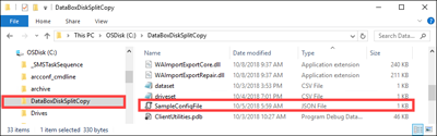 Screenshot showing the location of the sample configuration file.