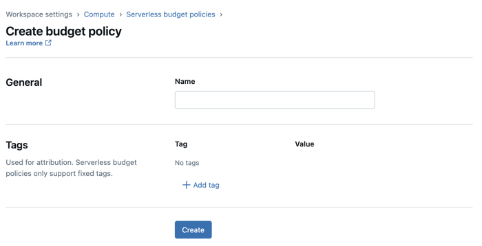 Create budget policy UI