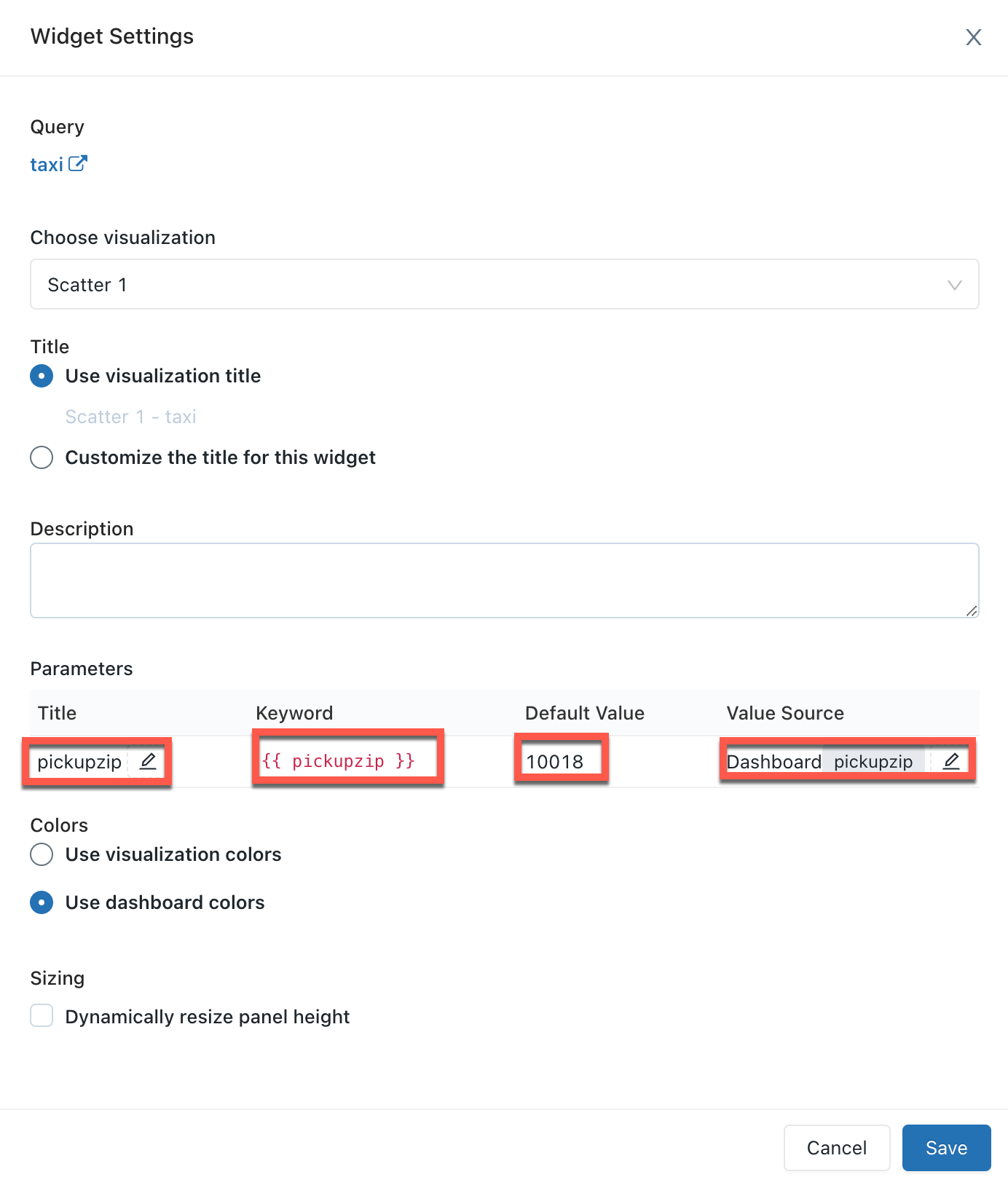 Change parameter mapping view