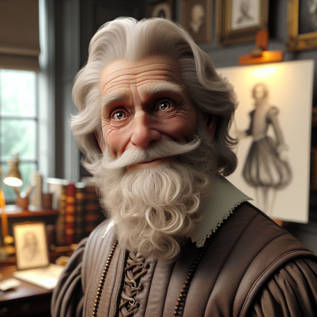 An AI-generated image of Leonardo Da Vinci used in the companion app to talk to historical characters.