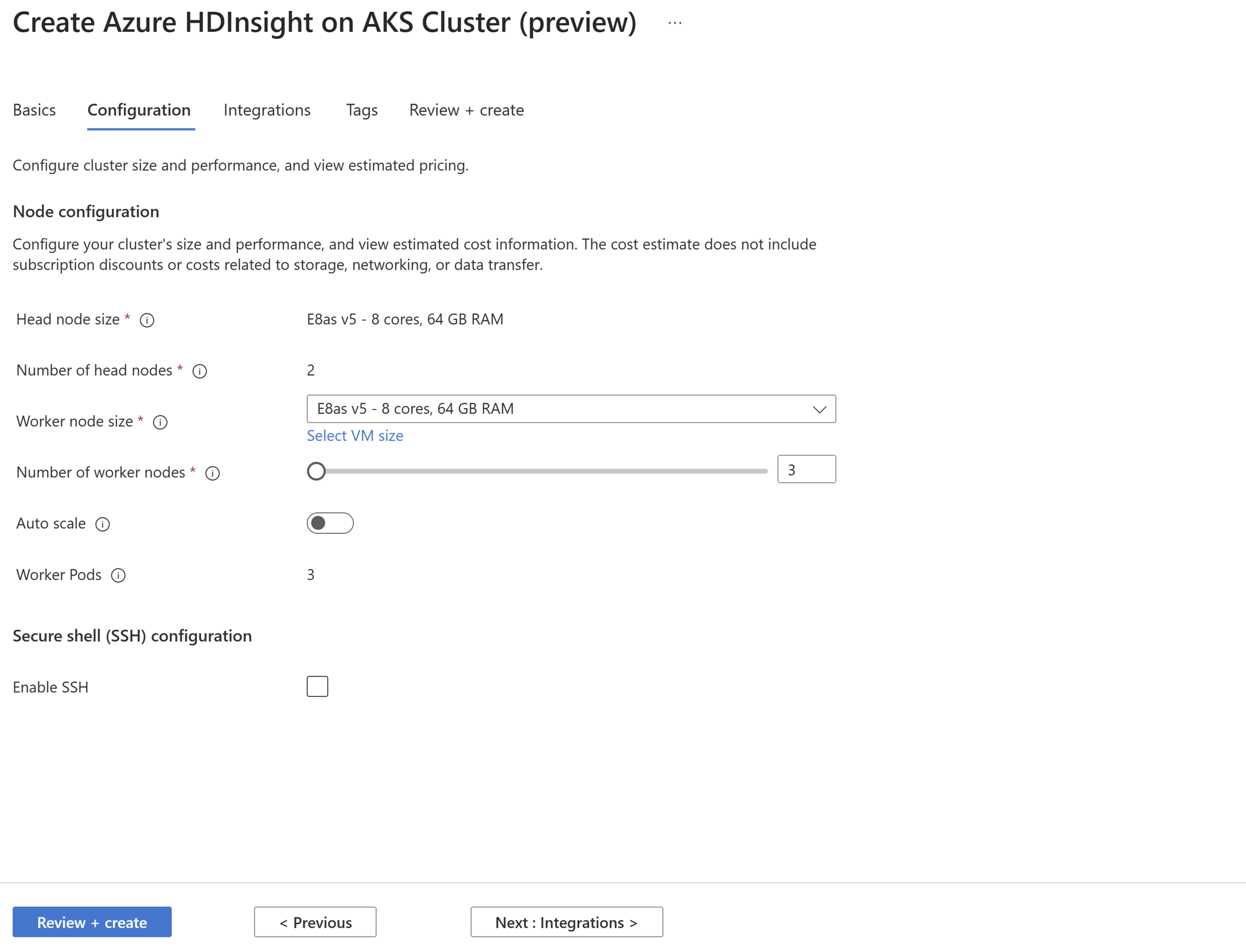 Screenshot showing basic details of create Trino configuration tab.