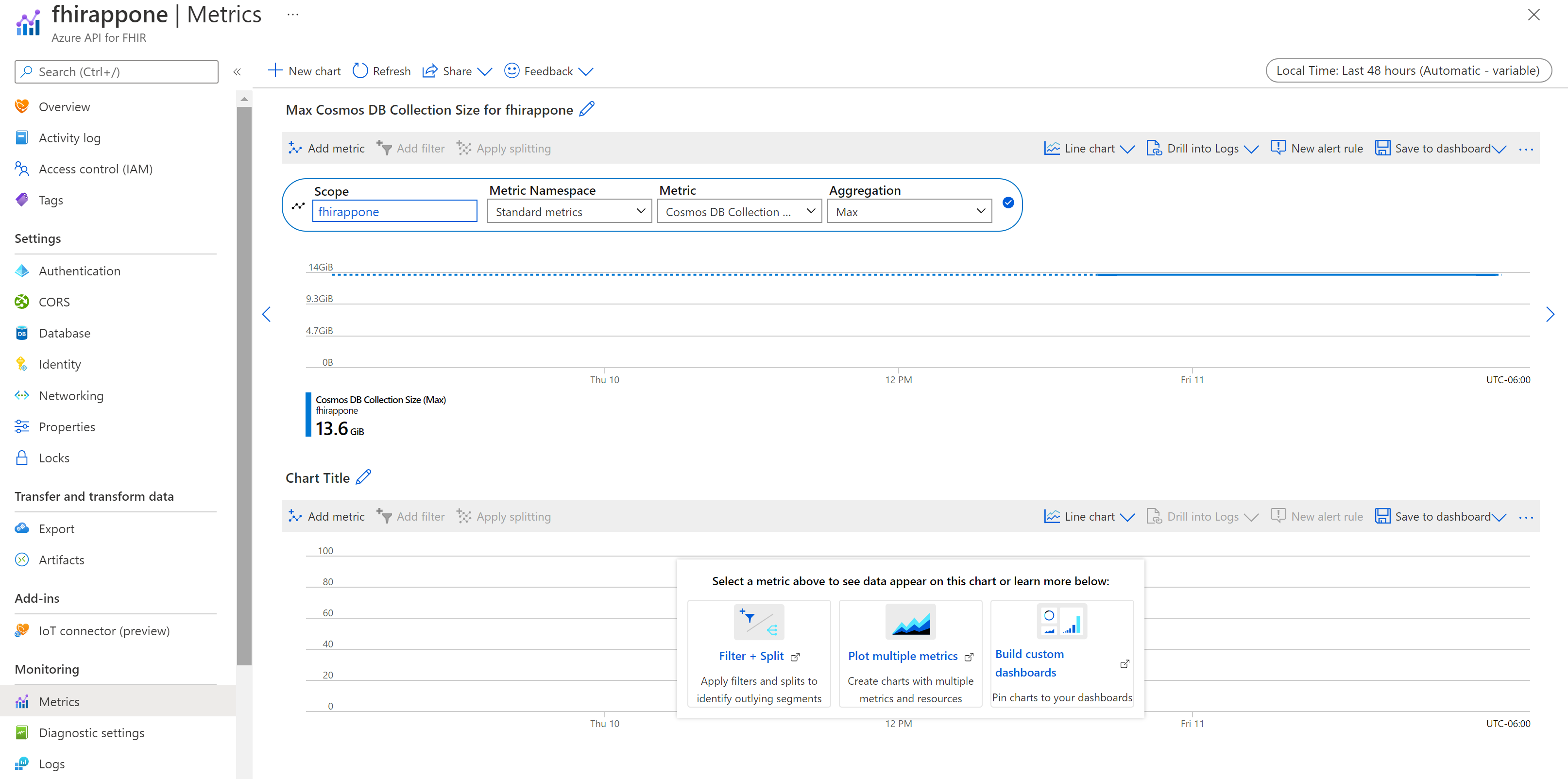 Screenshot of cosmosdb_collection_size