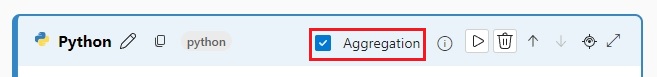 Screenshot of the Python node heading with the Aggregation checkbox selected.