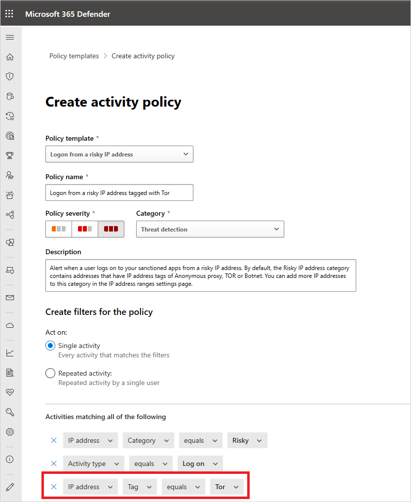 Example policy for risky IPs.