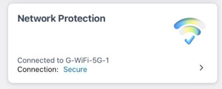 Screenshot of the network protection tile.