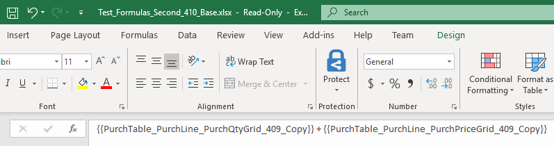 Creating a formula in Excel.