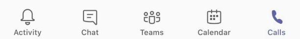 ภาพหน้าจอแสดงไอคอนการโทรใน Teams