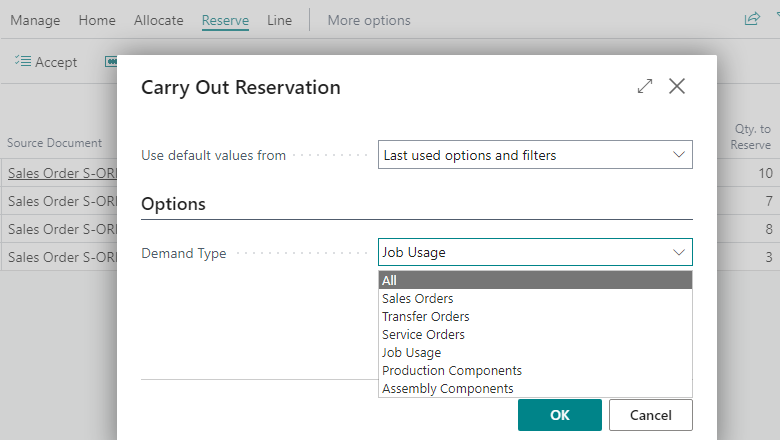 Carry out - reservations