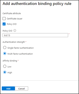 Screenshot of a custom authentication binding.