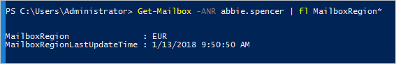 Screenshot of Exchange Online PowerShell