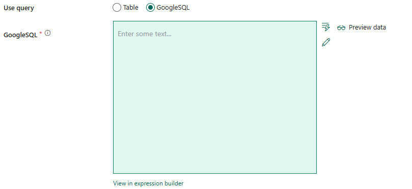 สกรีนช็อตที่แสดงใช้คิวรี - Google SQL