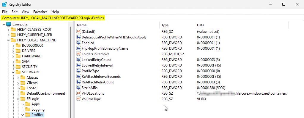 registry profiles