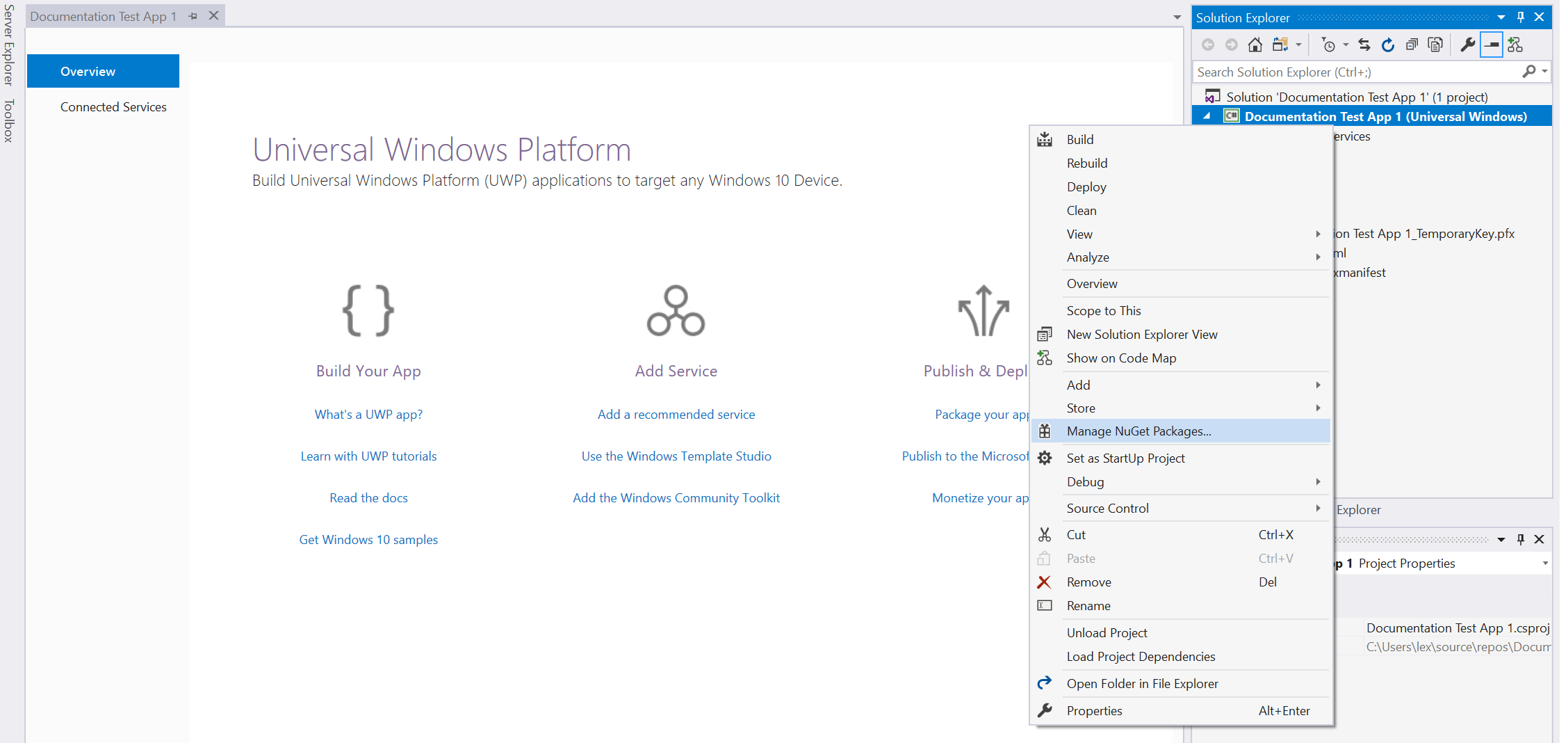 Manage NuGet package