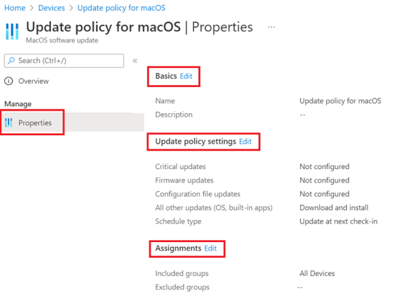 Screen capture of the policy edit page.