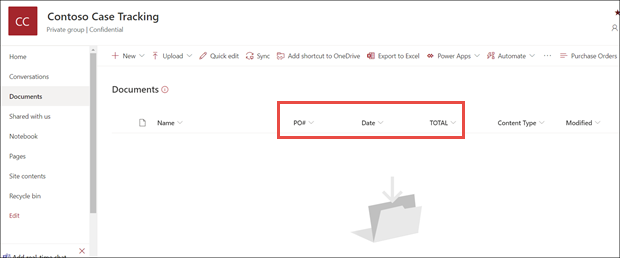 Document library model applied.