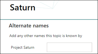 Screenshot of the Alternate names section.