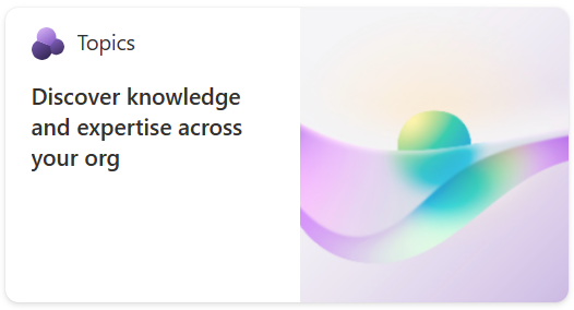 Screenshot of the Topics Discover card.