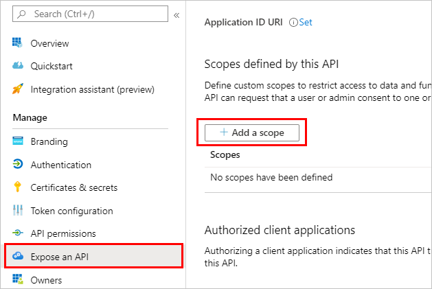 ภาพหน้าจอแสดง เปิดเผย API แล้วเพิ่มขอบเขต