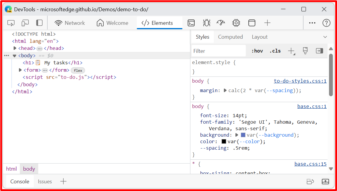 DevTools undocked into a separate window