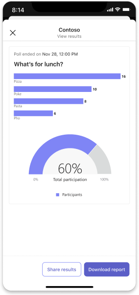 Example poll in a dialog on mobile.