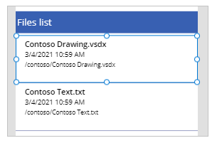 เลือกแถวแรกในแกลเลอรีรายการไฟล์