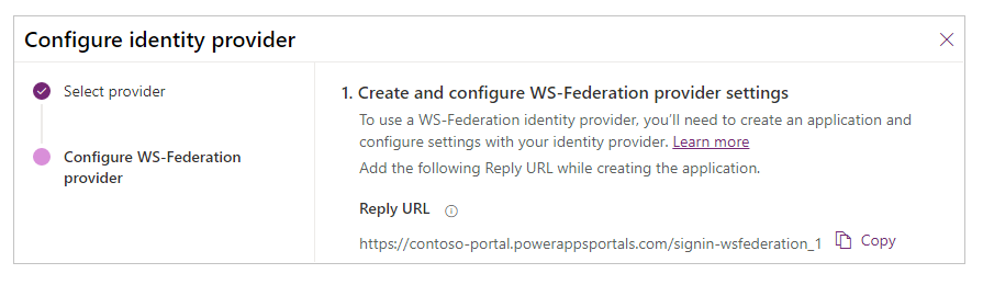 สร้างแอปพลิเคชัน WS-Federation