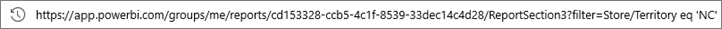 สกรีนช็อตของ URL ที่มีตัวกรองสําหรับ North Carolina