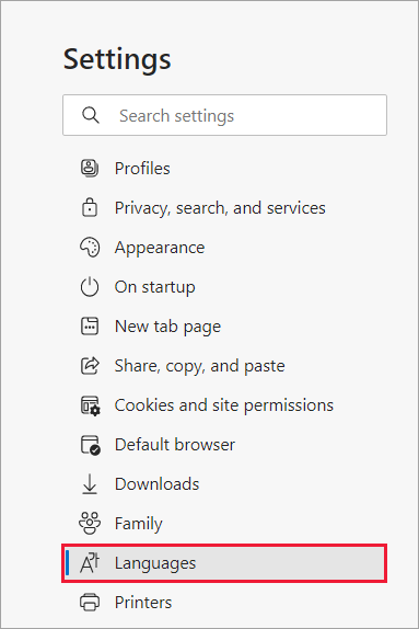 ภาพหน้าจอของ Microsoft Edge ที่แสดงปุ่มการตั้งค่า