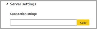 สกรีนช็อตของสตริงการเชื่อมต่อ datamart