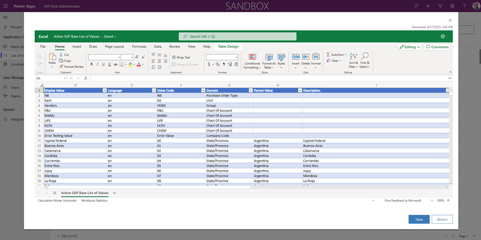 ส่งออกค่ารายการไปยัง Excel