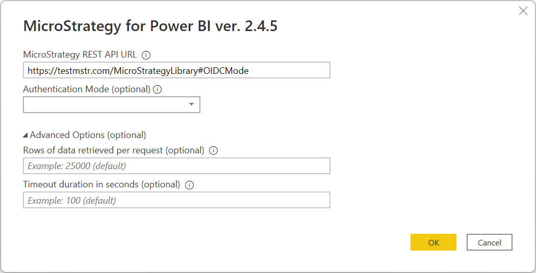 ตัวอย่าง URL ของสภาพแวดล้อม OIDC