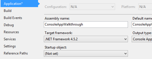 Set target framework