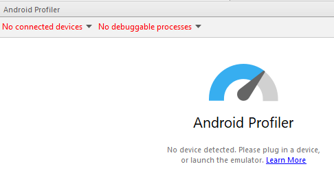 The profiler installs the APK