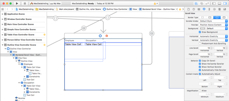 Creating the outline view